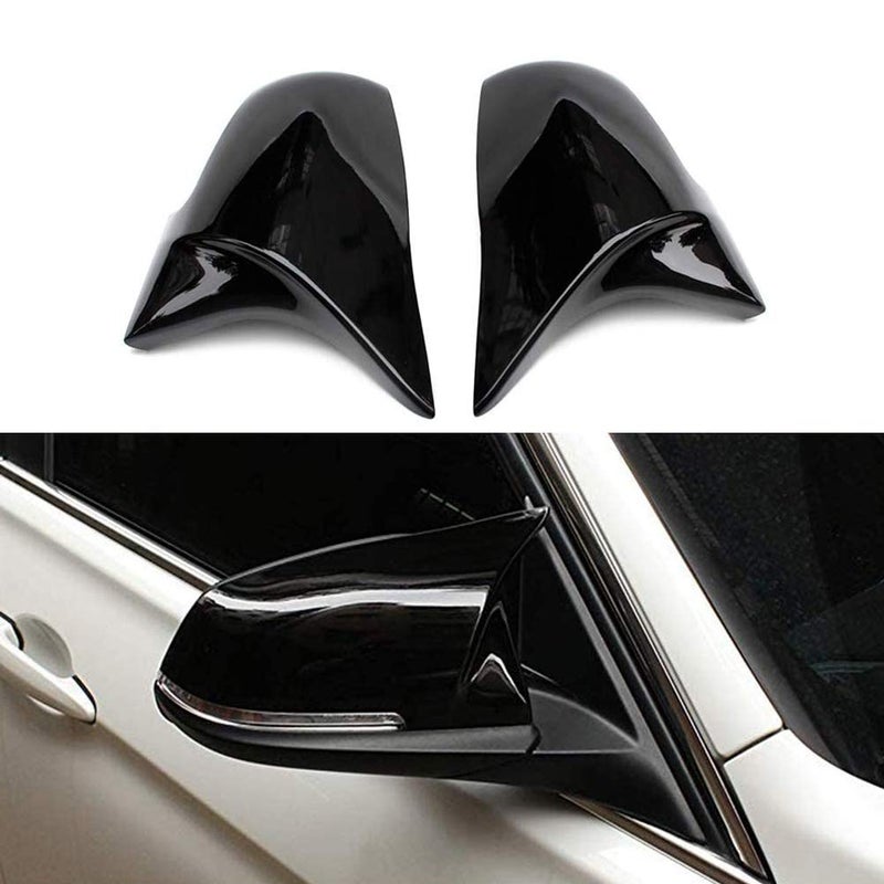 CLIO Door Rearview Mirror Cover Cap Replacement for BMW F20 F22 F23 F30 F31 F32 F33 F36 F87 M2 X1 E84 (Glossy Black) - Image 1